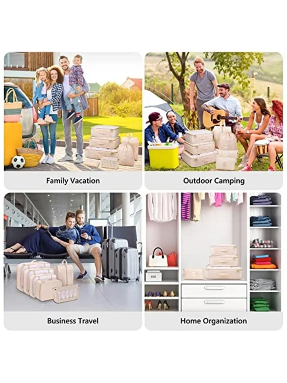 Travel Packing Cubes Set Luggage Organizer Bags Toiletry Shoe Laundry 10 Piece